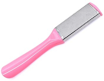 JZK Doppia faccia lima piedi talloni scrub raspa per piedi e talloni screpolati leviga rimuovi togli calli piedi rimozione gratta piedi per pelle secca, pedicure attrezzi, rosa, acciaio inox