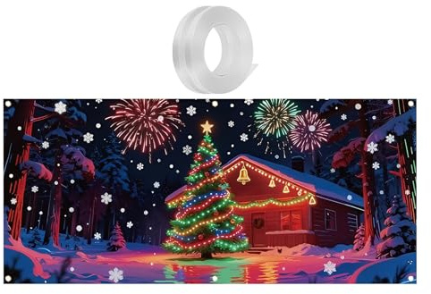 Copertura Porta Di Babbo Natale – Banner Porta Di Natale – Banner Porta Fluorescente UV, Tela Per Porte Da Garage Per Proprietari, Riunioni Di Famiglia, Festività D'inverno