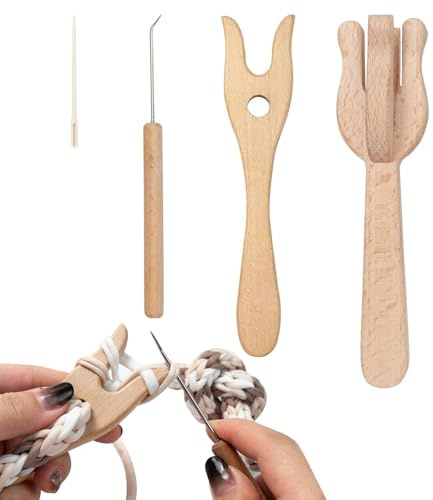 gifyym Stickad gaffel träsnöre – stickgaffel vävverktyg