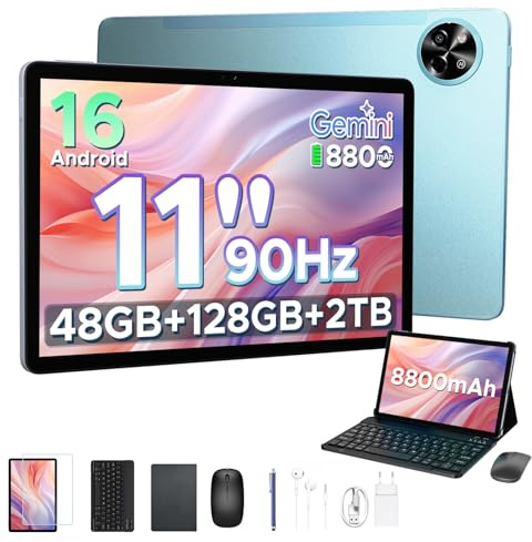 P11 Tablet 11 Pulgadas, 48GB + 128GB(TF 2TB), Tablet Android 16, Gemini AI,