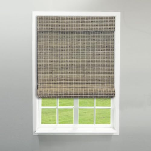 Radiance Tende a pacchetto senza fili per finestre, in bambù per controllo della luce, per casa e ufficio, legno alla deriva, 76,2 cm di larghezza x 162,6 cm di lunghezza