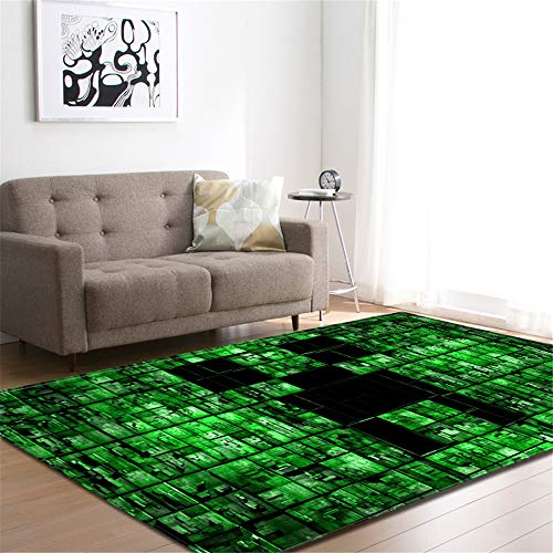 CHAOSE Leichte Weiche Polyester-Baumwolle Bedruckte Fläche Teppich Bodenmatte 3D Tier, Karikatur Für Wohnzimmer und Schlafzimmer (Grünes Digital, 80 x 50 in(203.2 x 147.3 cm))