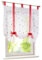 Raffrollo mit Stickerei Band Raffgardinen Voile Transparent Schlaufen Vorhang (BxH 80x140cm, Rot)