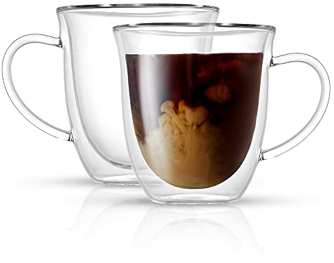JoyJolt Serene Double Walled Insulated Glasses Coffee Mug (Set of 2) 13.5 Ounces