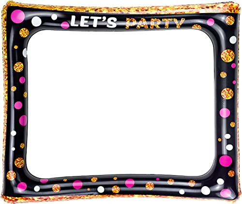 Nerissa Inflatable Photo Booth frame Selfie Frame - Black Gold, PVC, Decorative Cutout for Wedding, Birthday Party Decorations Supplies
