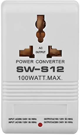 Adaptador de Viaje Convertidor de Voltaje 100W 110V / 120V a 220V / 240V Transformador Reductor Y Reductor, para Diferentes Países (Enchufe Estándar CN)