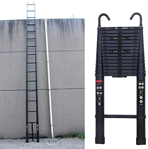 Échelle télescopique de 6,2 M / 230 Pi, échelle de rallonge avec 2 Crochets et stabilisateurs, escalier élévateur portatif léger en Aluminium, 150 kg / 330 LB, pour entrepôt, Maison, Bureau et Cour