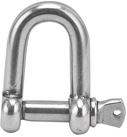 QANYEGN D Rings, Screw Pin Anchor Release Buckle, Stainless Steel D Shaped Bow Release Buckle for Chains, Outdoor Camping and Survival Ropes(M4)