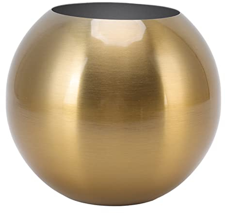 Bubble Bowl Flower Vase, Small Round Stainless Steel Ball Vase for Weddings, Events, Decorating, Arrangements, Office or Home Decor(Gold)