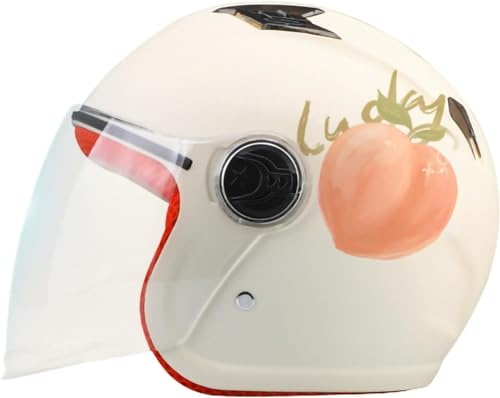 Motorradhelm Für Kinder, Jungen Und Mädchen, Kinder Motorrad Jethelm Komfortable Schutzhelme Für Kinder Fahrrad, Scooter, Outdoor Sports,Geschenk B,49-54CM