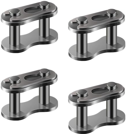 4 Stück Kettenglieder, Stahllegierung Robust Hauptglied Silber Chain Master Link für Motorrad 50cc 70cc 90cc 110cc 125cc ATV Quad 4 Wheeler Pocket Bike, # 40
