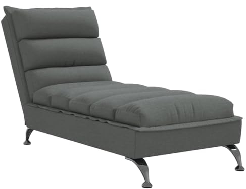 vidaXL Chaise Longue avec Coussins Gris foncé Tissu, Chaise de canapé Longue, Chaise Longue de Chambre, Chaise de canapé Longue Moderne
