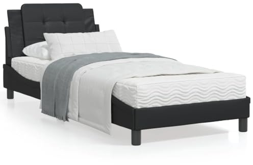 SECOLI Boxspringbett Mit Matratze Und Lattenrost - Polsterbett Komplett 100 x 200 cm - Schwarz