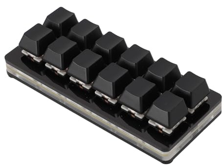 Garsent 12 Key Mechanical Gaming Keyboard, One Handed Keypad USB C Wired OSU Keypad, Programmable and Hot Swappable Keyboard for Linux, OS X, Pi (Black)