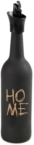 MA MAISON Oliera in Vetro Satinato da 750 cc: con Scritta Decorativa 'Home', Elegante per Servire Oli e Condimenti (Nero)