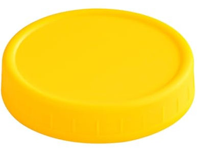 Cornucopia - Tapas de plástico para tarros de conservas (10 paquetes); 2 docenas de tapas sin forro, color blanco, tamaño 86 450, protección contra moscas de la fruta (amarillo, talla única)