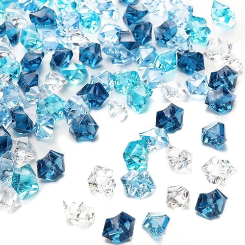 Catelves 200 Stück Dekosteine Blau, Glasnuggets Blau, Glassteine Deko, Acryl Diamanten Kinder, Glassteine Bunt, Diamanten Deko, Muggelsteine Bunt Kinder, für Vasenfüllung, Hochzeitsdeko
