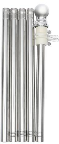 Yardenfun 1 juego Mástil de Bandera Inoxidable Anillo Giratorio y Resistente la Corrosión Kit para Jardín y Exterior