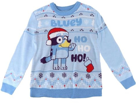 CERDÁ Life'S Little Moments Jersey de Punto Infantil Bluey con diseño Festivo y Colores Vivos-Suéter navideño para niños, 4 años