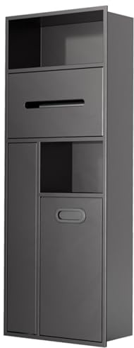 Mensola da incasso in acciaio inox per doccia, cestino da bagno per carta igienica e articoli da toeletta, grigio (300 x 780 x 140 mm), perfetto per cucina e soggiorno