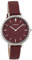 Oozoo Vintage Damenuhr Lederband 34 MM Dunkelrot/Dunkelrot C9815