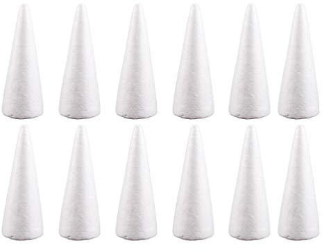 Amosfun 12 StüCk 10 cm WeißE Styropor FüR Kinder Bastelprojekte - DIY Handwerk ZubehöR FüR Weihnachten Und Heimdekoration