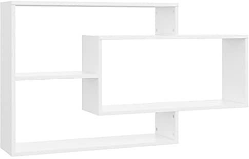 vidaXL Mensole a Muro Eleganti Moderne Design ad Incastro Scaffali Mobili Pensili Espositori Scomparti Aperti Bianchi in Multistrato