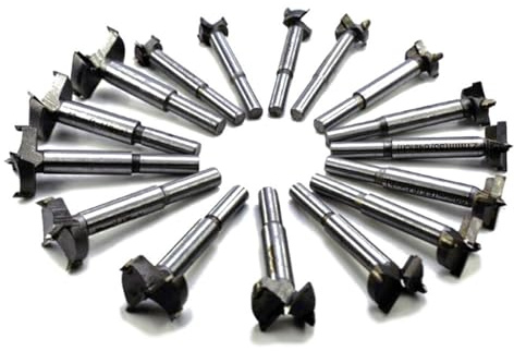 Forstner Drill Bit Set 16pcs（15mm-35mm） High Strength Steel Flat Bit Drill Set Woodworking Hole Saw Wood Cutter Tool (16pcs)