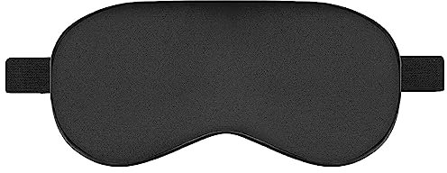 Ukissim Schlafmaske, Seiden-Augenabdeckung, verstellbare weiche Augenmaske, Augenbinde für druckfreies Schlafen und Nickerchen, maschinenwaschbar - Schwarz