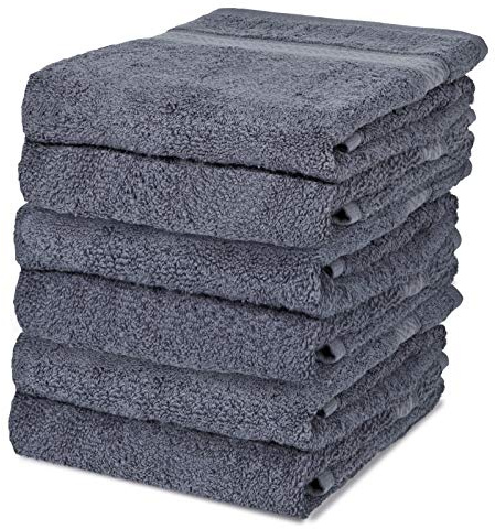 IBIMZA Hand Towel - Soft & Super Absorbent Grey Hand Towels for bathroom, Ring Spun Quick Dry Egyptian Cotton Hand Towel Set of 6 Bathroom Hand Towels Grey - (40 x 70 cm)