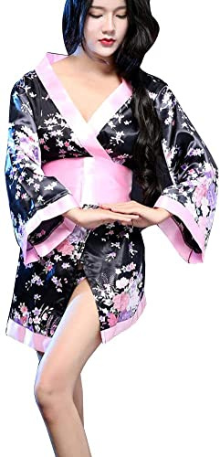 HNYBD Kimono giapponese da donna, sexy, tradizionale, vestaglia, lingerie Yukata, costumi da pigiama