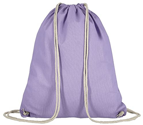 Veproli Baumwoll Turnbeutel Sportbeutel Zuziehbeutel Gymsack Sack Jute Schule Rucksack (Lavendel)