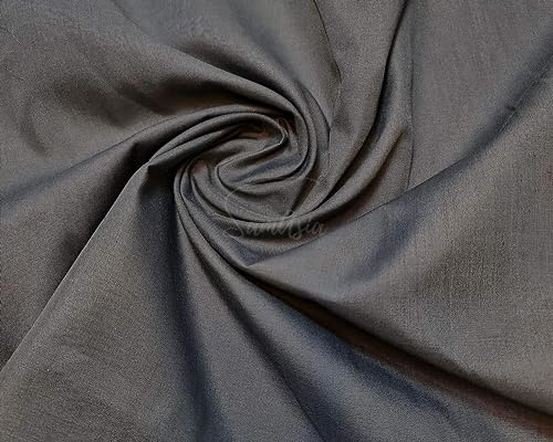 Plain Dark Grey Polycotton Fabric for Dressmaking, Art & Craft, Sewing, Quilting | 45'' - 115 cm Wide| Precut Length 0.5m