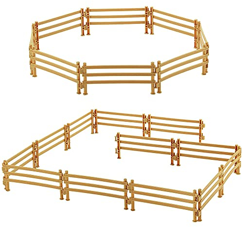 HAOBIN 30 Piezas Cercas De Caballo Valla para Animales Cerca De PláStico Accesorios De Valla para Caballos Mini PláStico JardíN Valla Suministros De DecoracióN De Paisaje En Miniatura De Casa (30)