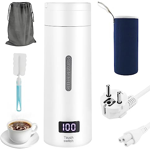 Reisewasserkocher, 220V 300W Wasserkocher Klein, Mini Wasserkocher für Unterwegs, Reise Wasserkocher mit Temperatureinstellung Automatischer Abschaltung, Wasserkocher für Zuhause, Reisen