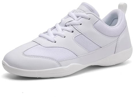 Vita Cheerleading, skor för flickor, kvinnor, Cheerleading, skor, gymnastikskor, dansskor, vita tennisskor, flickor, snörning, sportsneakers, Vit 2, 13.5 UK Child