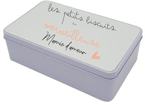 Boîte à Biscuits Les Petits Biscuits  18x11 cm | Boîte de Rangement Pratique et Tendre pour Mamie | Cadeau Idéal pour Noël, Anniversaire ou Fête des Grands-Mères (Biscuit Non Fournis)