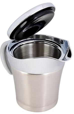 SUPYINI Sauce Gravy Pot,304 Stainless Steel Thermal Insulated Double Wall Sauce Gravy Boat Pot Serving Jug (Small size 450ml)