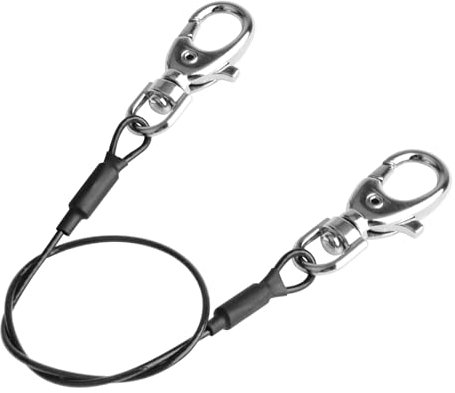 TSSS 30 Stück 250 mm Edelstahl Drahtseil mit Karabinerhaken, Schwarzes Sicherheitskabel Licht Aufhängung Kits, Last 10 kg, Drahtdurchmesser Ø1,5 mm