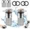 2PCS Pop Up Sink Plug Replacement, Sink Stopper Removable Stainless Steel Floor Drain Filter for 34-40mm Drain Holes, Universal Sink Plug for Kitchen, Bathroom, Wash Basin, Bathtubs