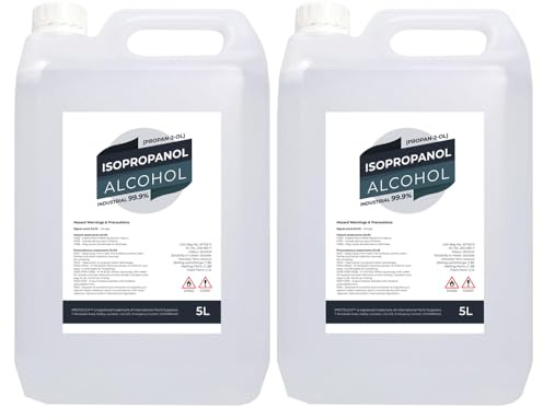 PROTOUCH Isopropyl Alcohol IPA 99.9% 5L x2, Cleaning Solvent, 10L | 2 x 5L 99.9% Isopropyl Alcohol IPA – 10L Total, Fast-Evaporating Cleaning & Degreasing Solvent