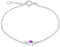 Amazon Essentials Armband aus Sterlingsilber, verstellbar, lila Zirkonia, Geburtsstein Februar, 16–18 cm