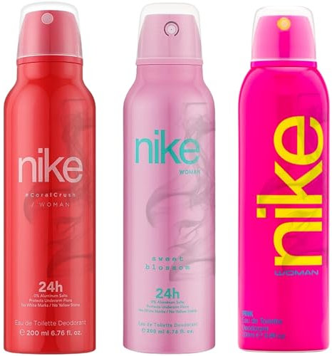 Women Deodorant Spray Bundle - 3 Pack (200ml each) Including Women's Body Sprays, Discreet Freshness with Sweet Blossom, CoralCrush, and Pink Fragrance, Anti-White & Yellow Stains (Women-Scent)
