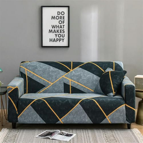 TPIONEER 1pc Stylish Floral Printed Stretch Sofa Covers With Elastic Band Furniture Protector For Bedroom Office Living Room Home Decor
