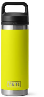 YETI Rambler 18 oz Bottle, Leakproof, Vacuum Insulated, Stainless Steel with Chug Cap, Firefly Yellow