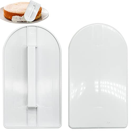Fondant Glätter Torten Zubehör, 2 pcs Cake Edge Smoother Kunststoff Creme Dekorieren Tools Tortenglätter Tortendeko Modellierwerkze für DIY Backen Fondantglätter Kanten Kuchenpolierer (14.5 x 8.5cm)