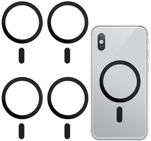 Molain 4 stycken metallringar med klistermärken, magnetisk adapterring, självhäftande magnetring, mobiltelefonmagnet, mobiltelefon, ring, metallplatta för bil, hållare