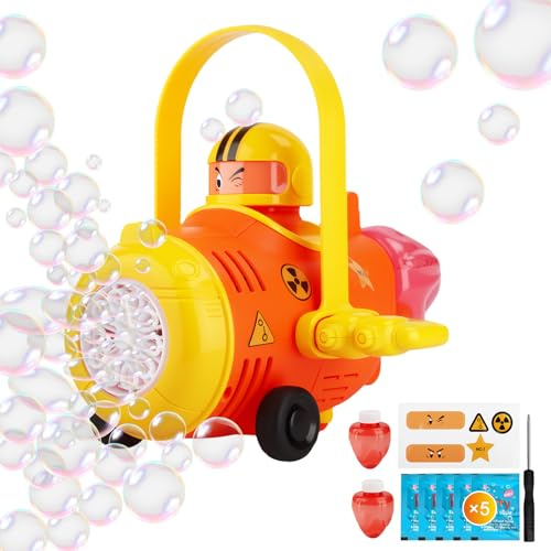 USHOP Pistola a Bolle per Bambini,Piccola Macchina per Bolla,Bubble Maker Giocattoli per Bambini,Automatica Macchina di Sapone,Soffiatore Bolle para Matrimonio Giochi Esterno Feste Compleanno-arancia