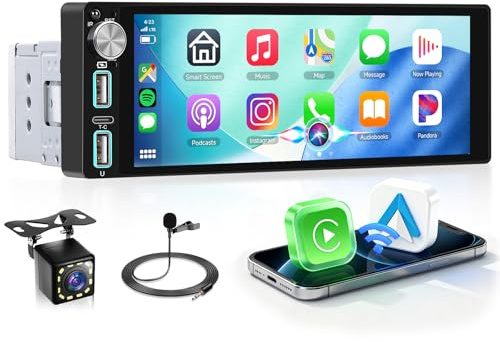Rimoody DAB+ Autoradio 1 Din Carplay Android Auto Wireless Bluetooth, 6.86'' IPS Touchscreen Stereo con Digitale DAB+ FM Mirror Link Vivavoce Bluetooth Tipo-C USB EQ Controllo del Volante Retrocamera