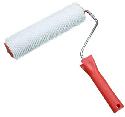 Rouleau de purge à picots de 25 cm de large pour chape et masse de nivellement (pointe de 11 mm)